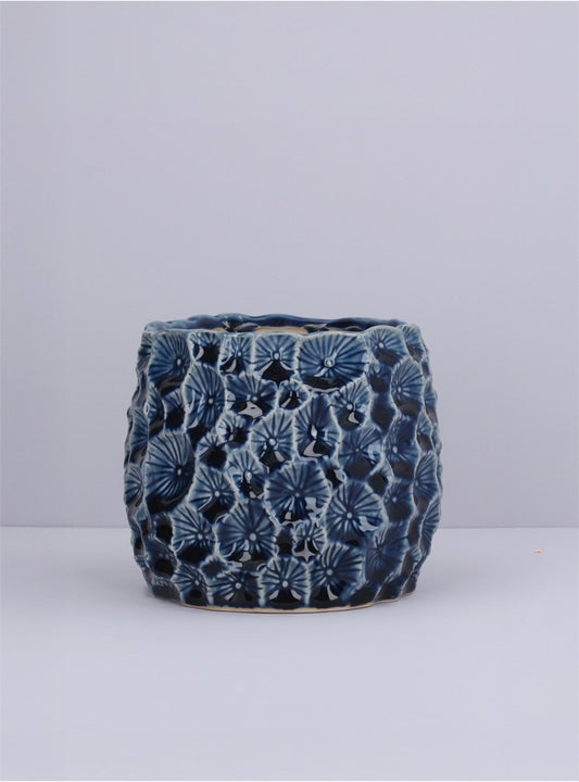 Navy Crater Pot - Small