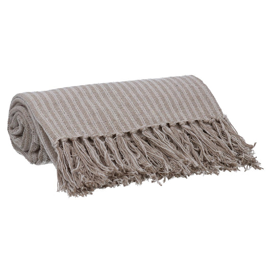 Woven Stripe Throw - Taupe
