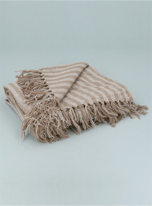 Woven Stripe Throw - Taupe