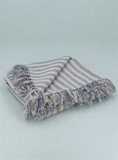 Woven Stripe Throw - Blue