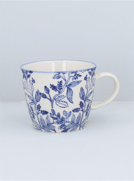 Navy Rosehips Ceramic Mug