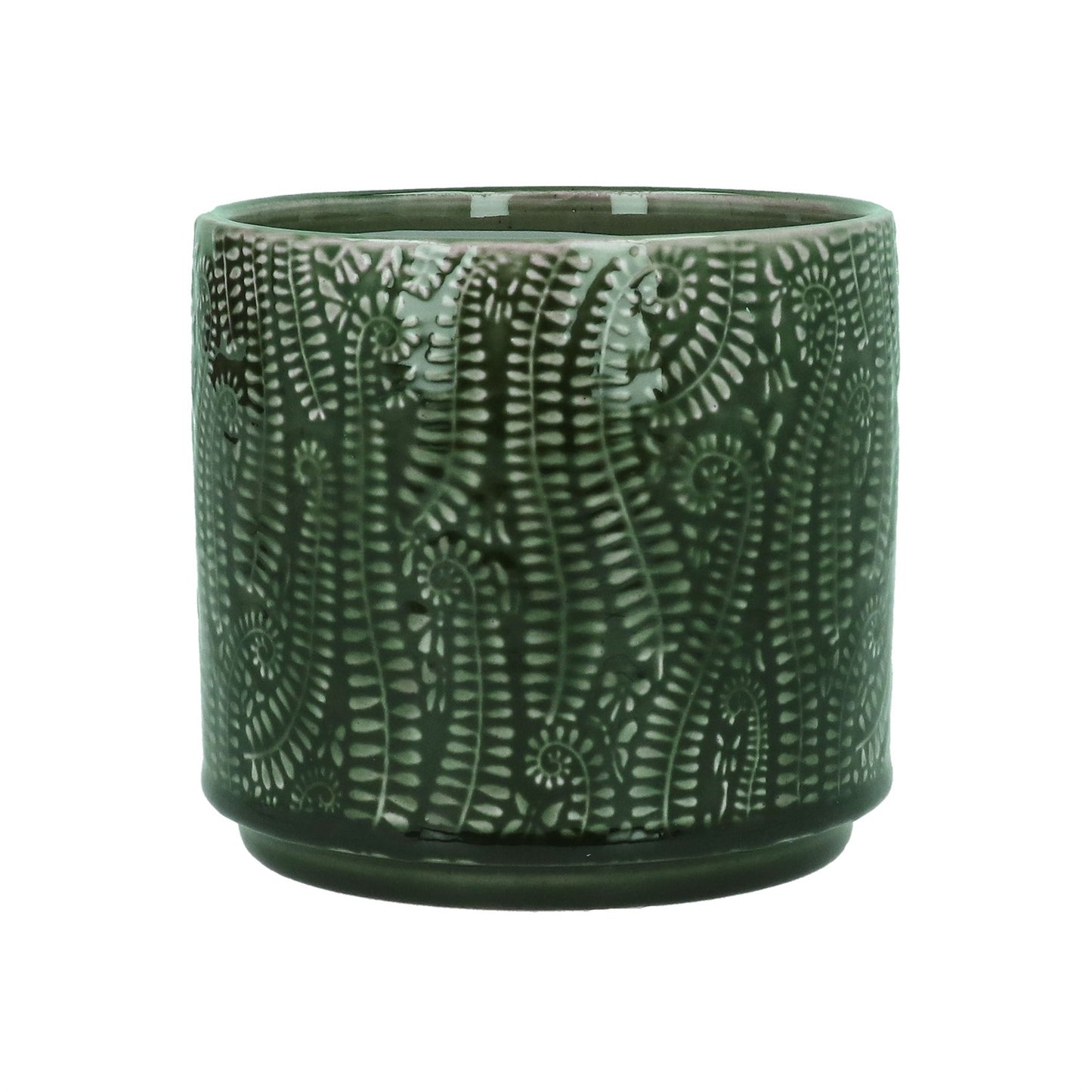 Small Pot Cover - Dark Green Fern
