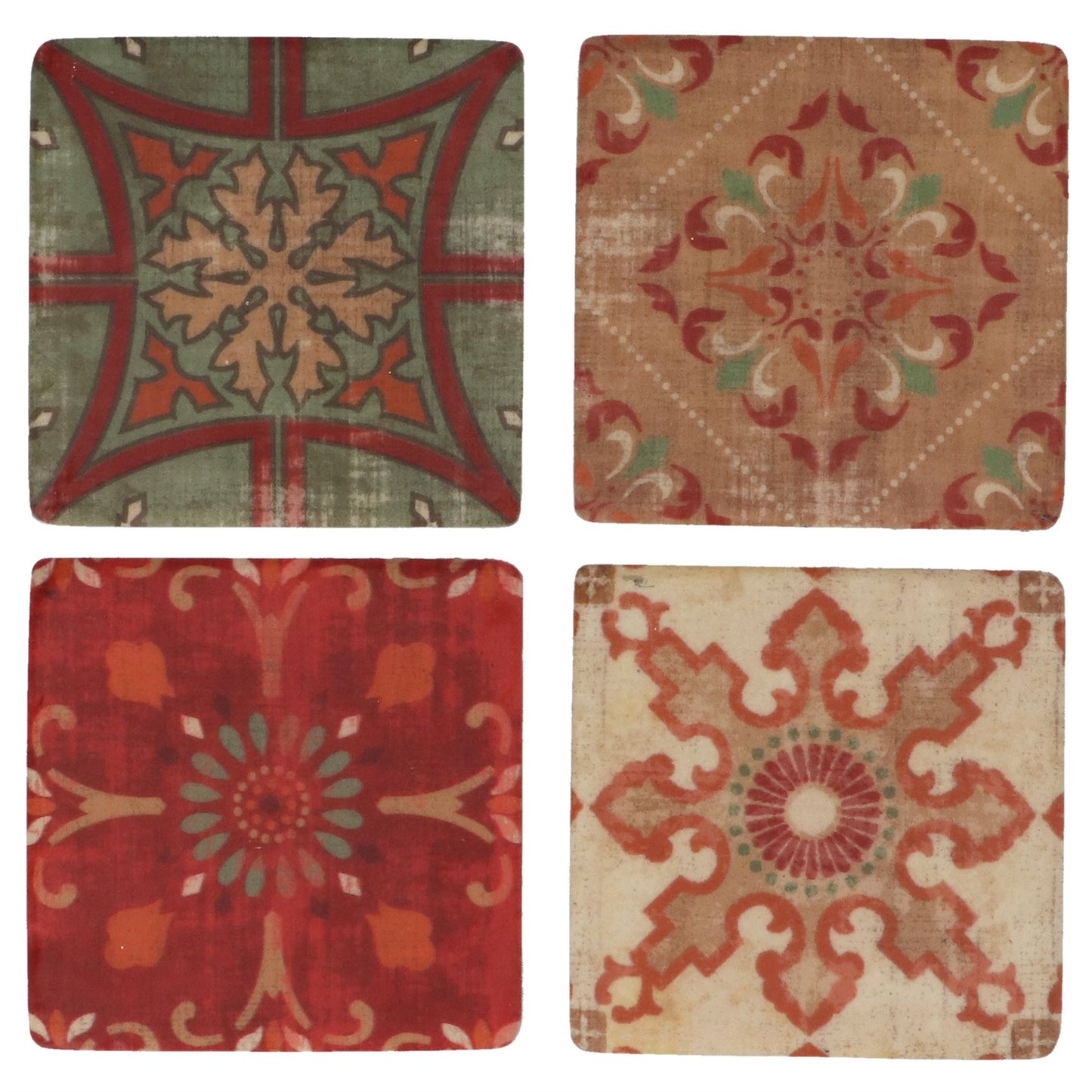 Set of 4 Coasters - Period Warm Mosaic Design
