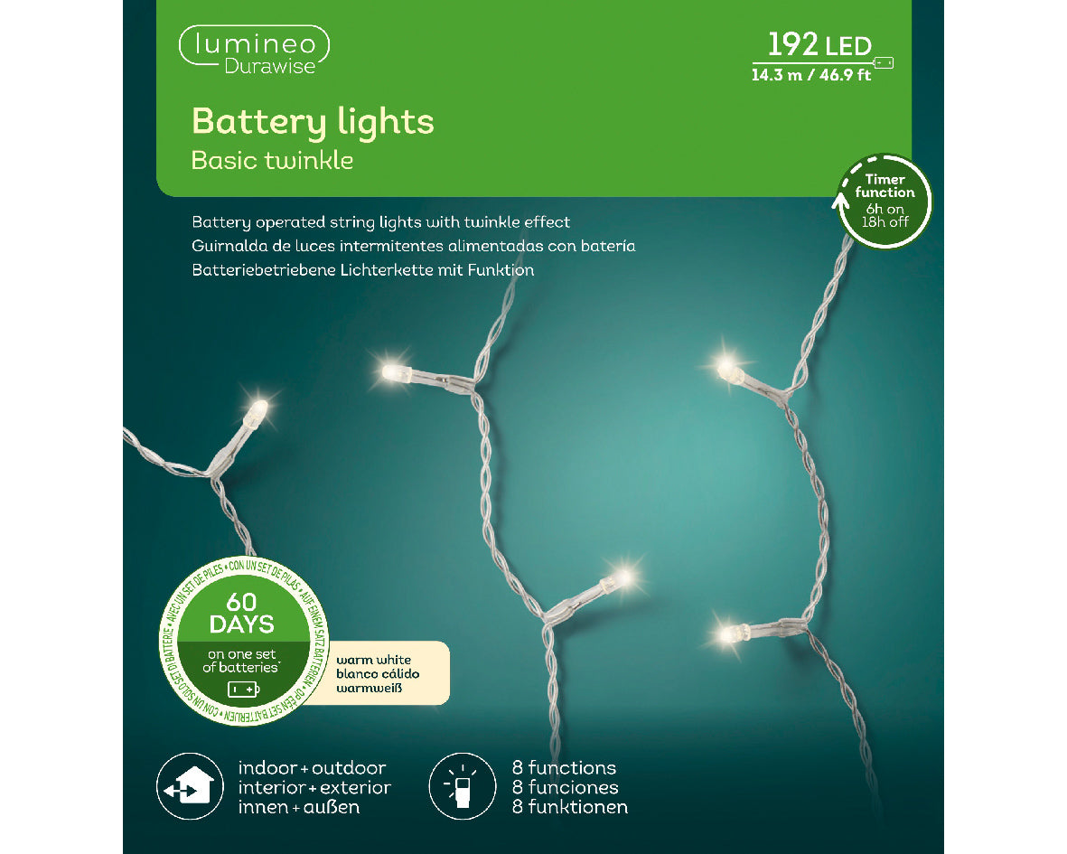 LED Battery Outdoor Lights - Warm White (15 Metres)