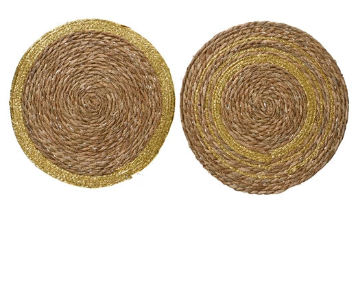 Set of 4 Placemats With Gold Trim