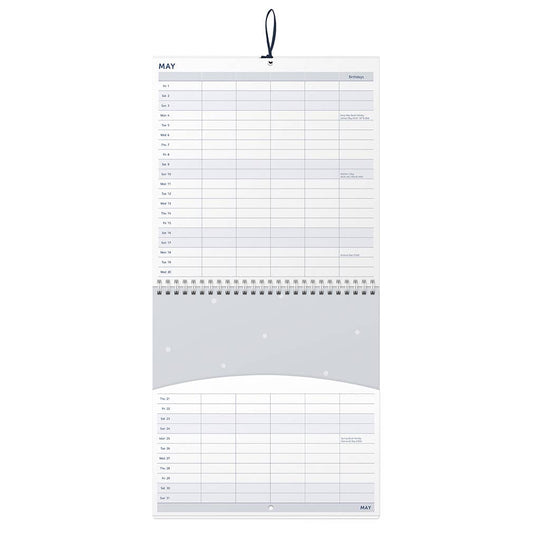 2026 Family Wall Calendar - 5 Schedules & Storage Pockets