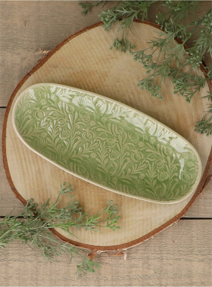 Country Flowers Oval Plate