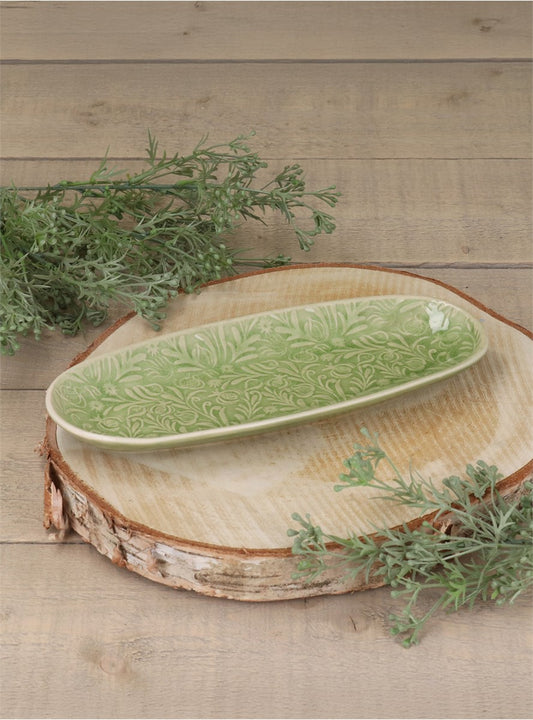 Country Flowers Oval Plate