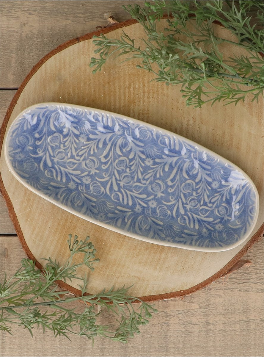 Country Flowers Oval Plate