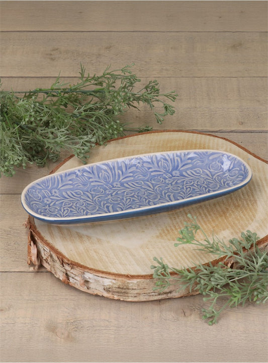 Country Flowers Oval Plate