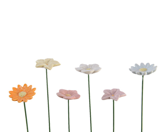 Set of 6 Porcelain Flowers