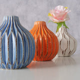 Set of 3 Vases - Lenja (Blue, White, Orange)