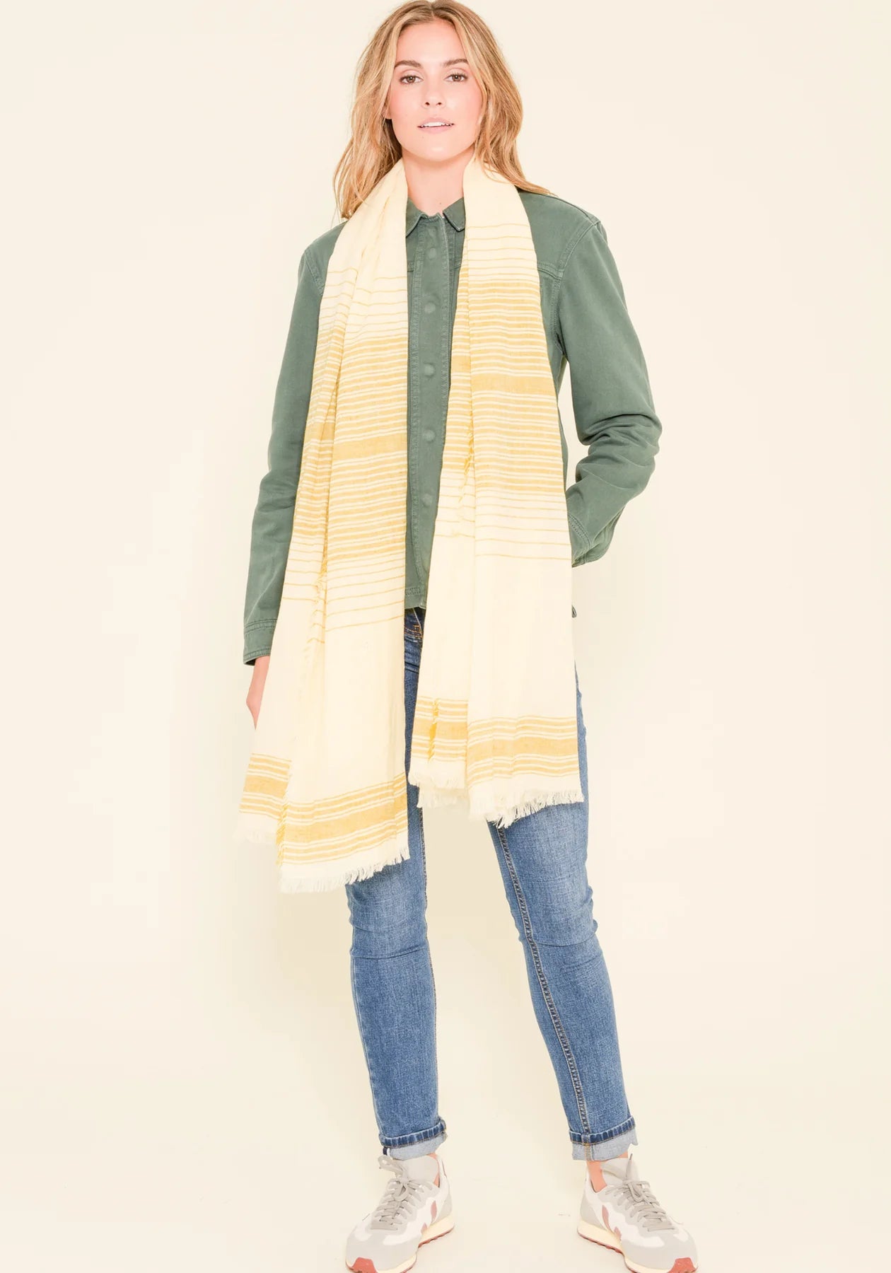 Yellow Stripe Scarf