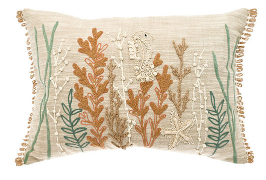 Coral Reef Embroidered Cushion