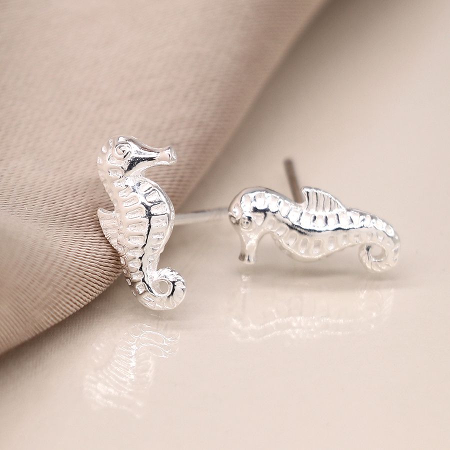 Silver Seahorse Earrings