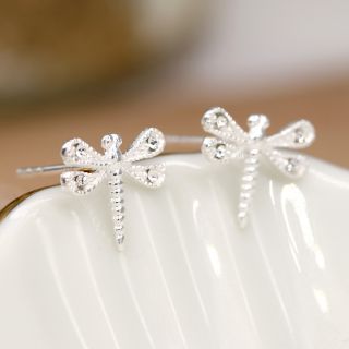 Silver Dragonfly Earrings