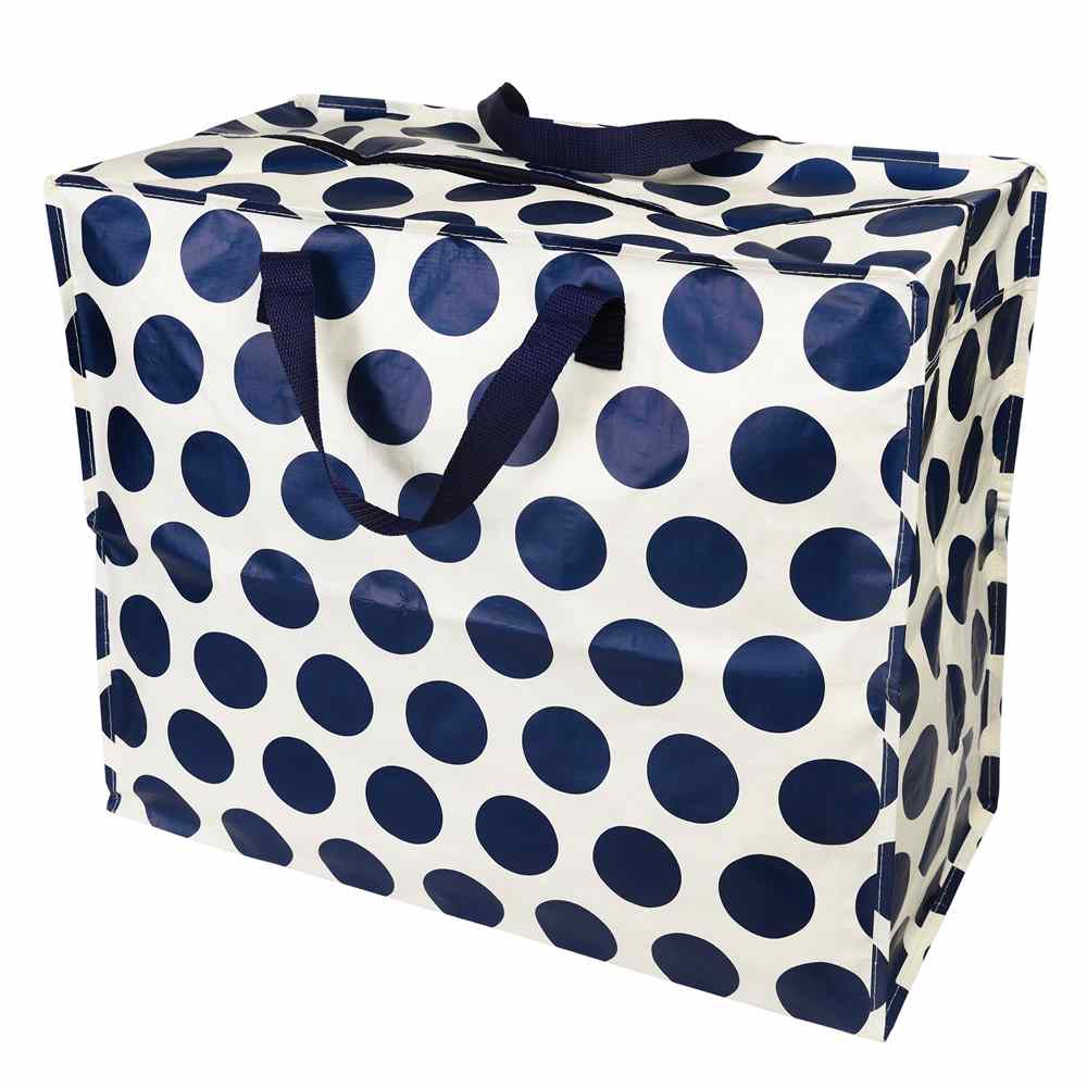 Navy Dots Jumbo Storage Bag