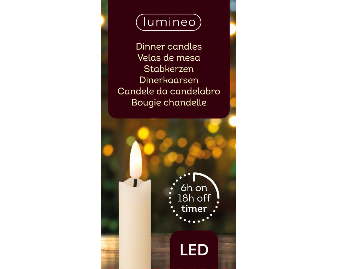 LED Wick Dinner Candle - Cream