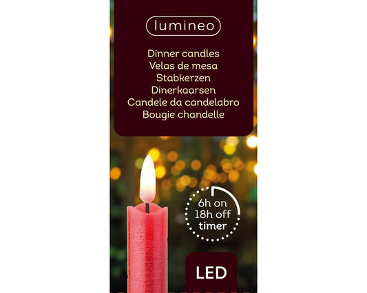 LED Wick Dinner Candle - Red