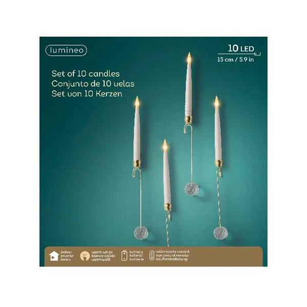 Box of 10 LED Tree Candles With Remote