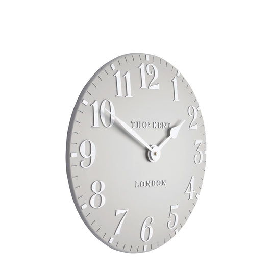 12" Arabic Dove Grey Clock