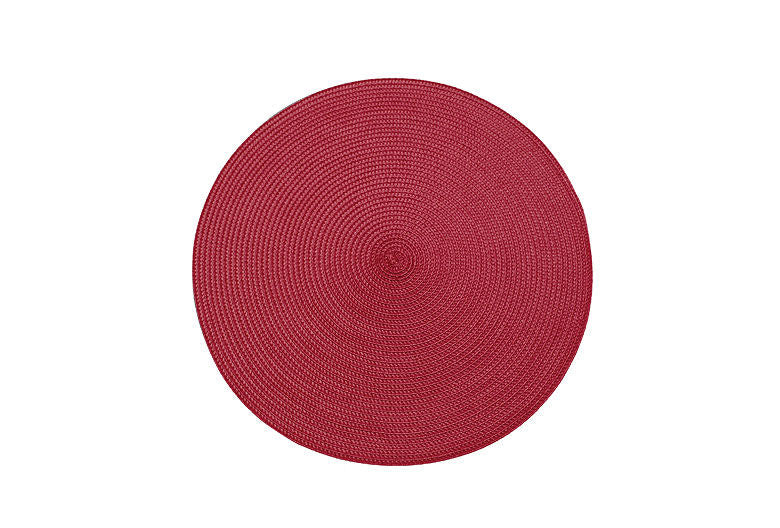 Circular Ribbed Placemat - Red