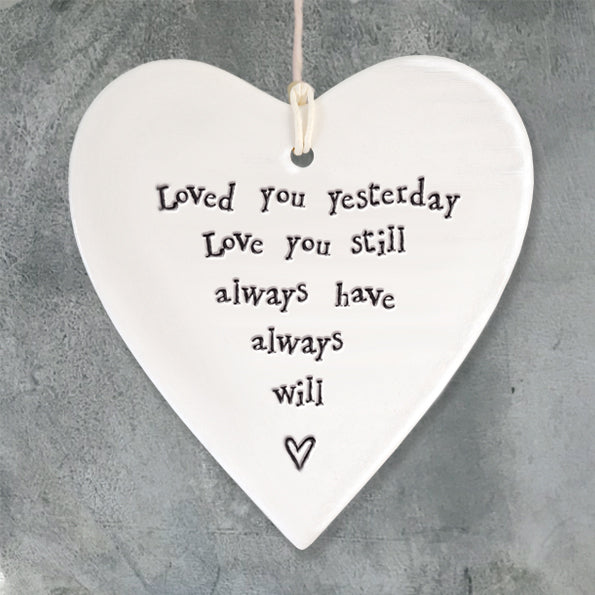Porcelain Round Heart - 'Loved You Yesterday'