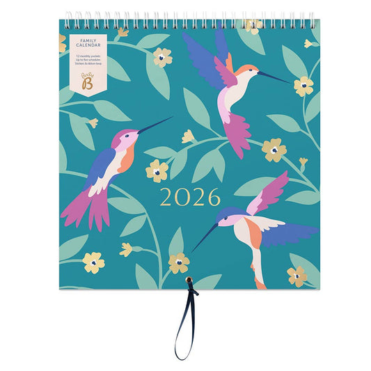 2026 Family Wall Calendar - 5 Schedules & Storage Pockets