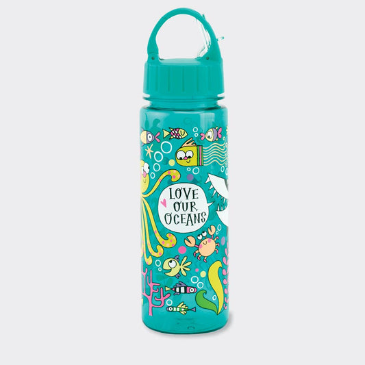 Kid's Water Bottle - 'Love our Oceans' Sea Creatures