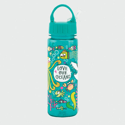 Kid's Water Bottle - 'Love our Oceans' Sea Creatures