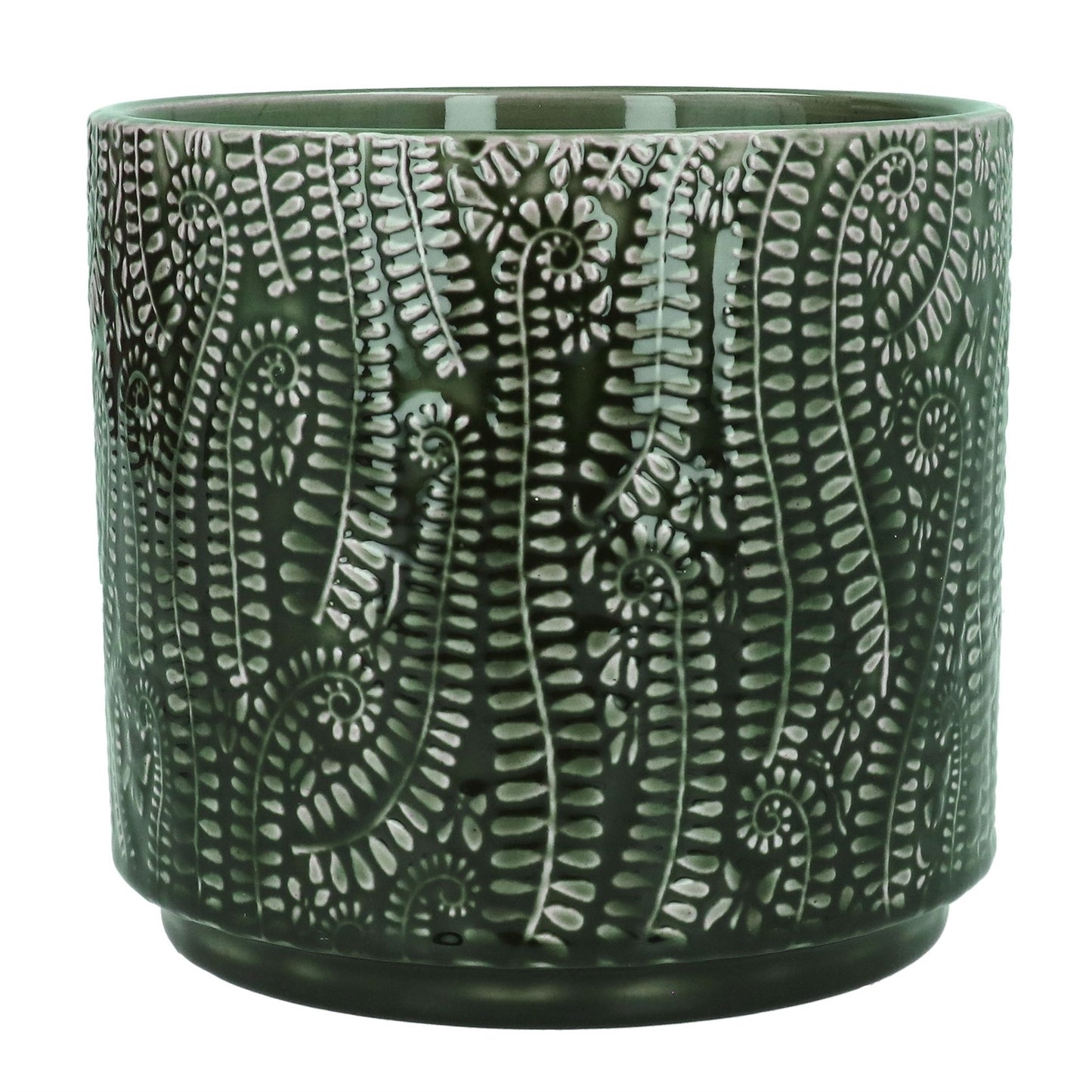Medium Pot Cover - Dark Green Fern