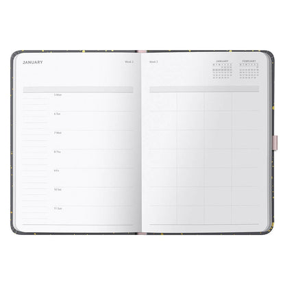 2026 Family Diary | Weekly Planner, 5 Schedules | Charcoal