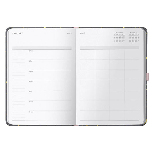 2026 Family Diary | Weekly Planner, 5 Schedules | Charcoal