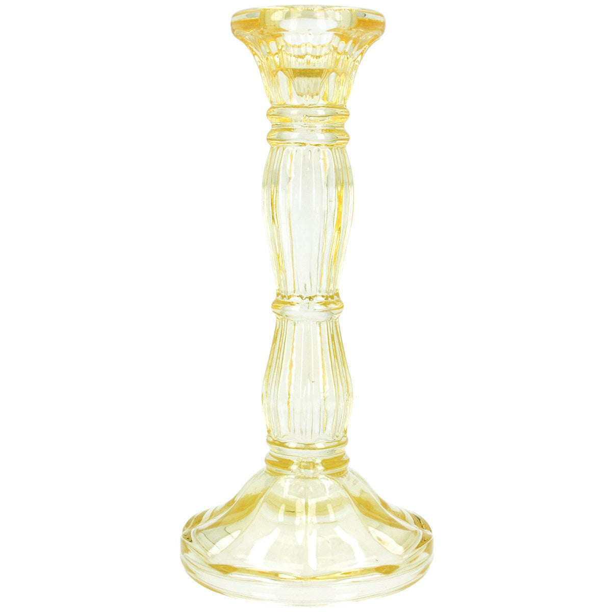 Glass Candlestick - Pastel Yellow