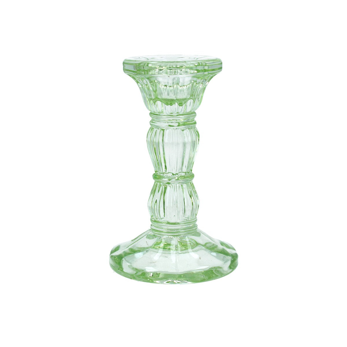 Small Glass Candlestick - Pastel Green