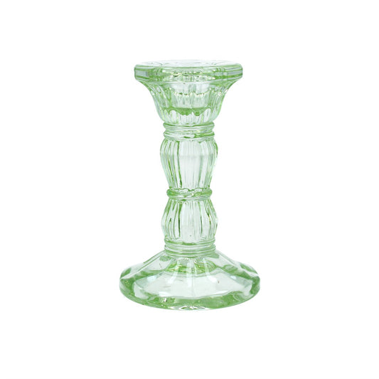 Small Glass Candlestick - Pastel Green