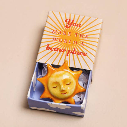 Tiny Matchbox Ceramic Tokens: Sunshine