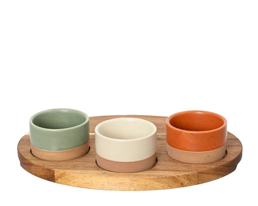 Tapas Set (Small Bowls on Wooden Board)