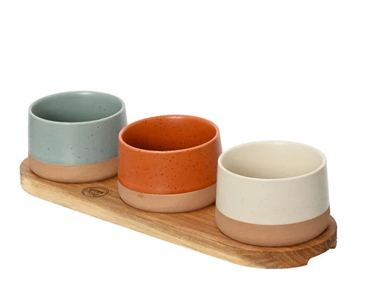 Tapas Set (Bowls on Wooden Board)