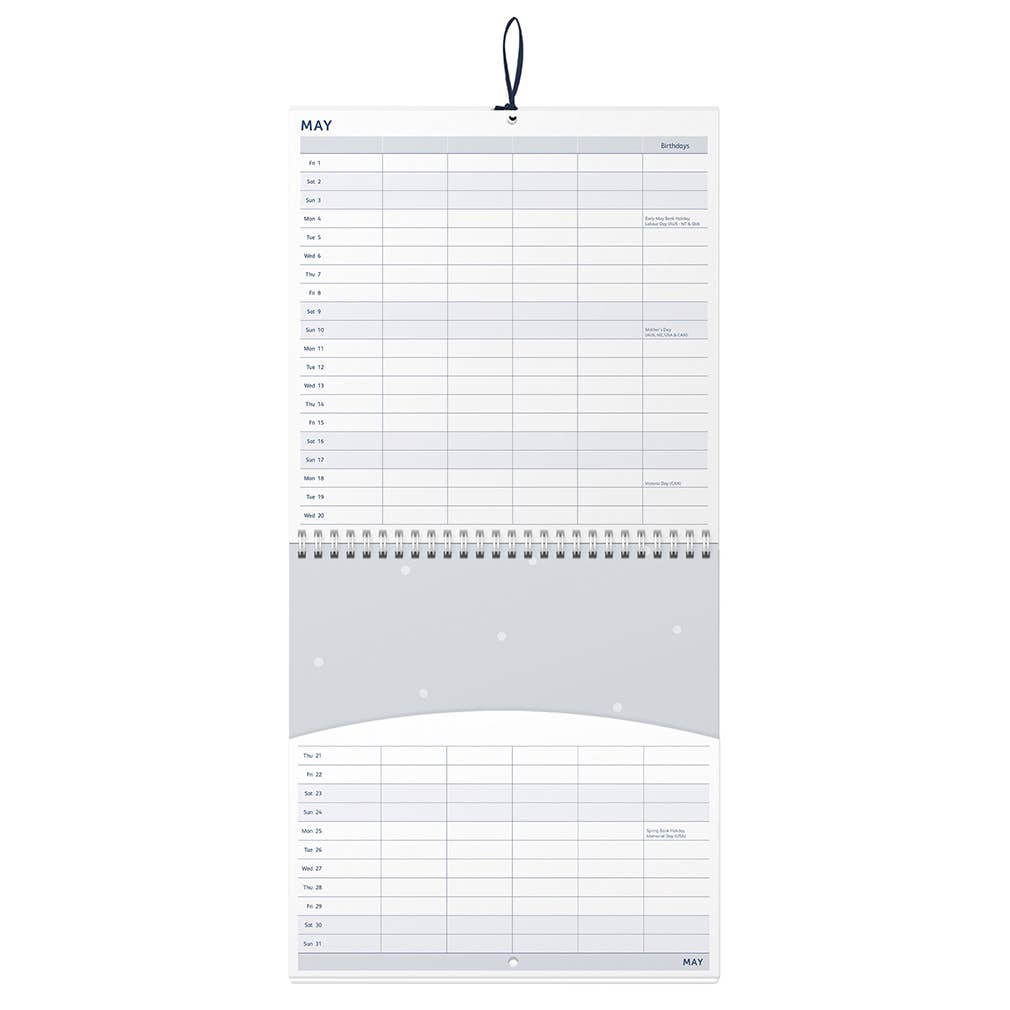 2026 Family Wall Calendar - 5 Schedules & Storage Pockets