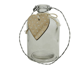Glass Bottle With Wooden Heart
