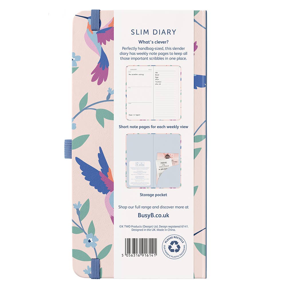 2026 Slim Diary, Weekly Pocket Planner | Birds | Busy B