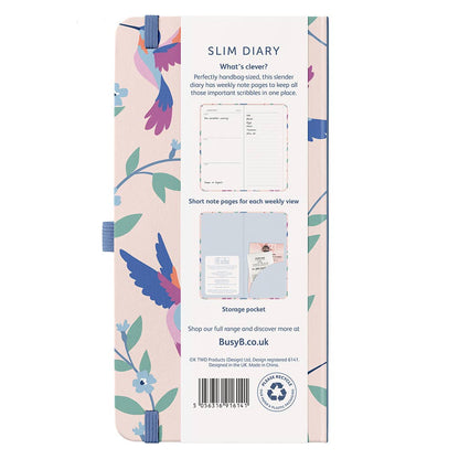 2026 Slim Diary, Weekly Pocket Planner | Birds | Busy B