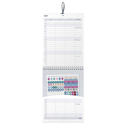 2026 Couples Wall Calendar with Monthly Pockets & Stickers