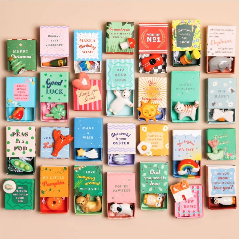 Tiny Matchbox Ceramic Tokens: Bee