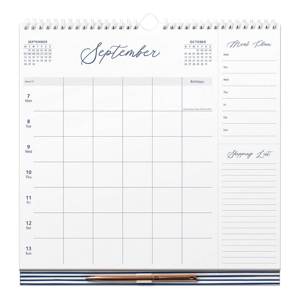 2026 Weekly Family Calendar, 5 Schedules, Lists & Pen