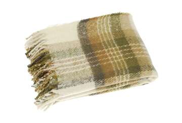 Mohair Check Throw - Olive