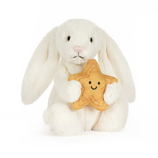 Cream Bunny With Gold Star