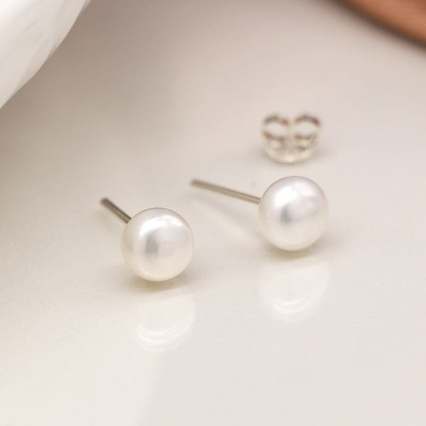 White Freshwater Pearl Earrings