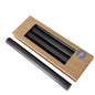 Pack of 4 Ribbed Black Dinner Candles